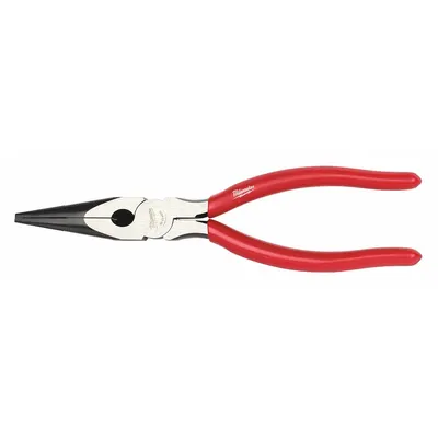 MILWAUKEE Long Nose Plier: 2 5/8 in Max Jaw Opening, 8 in Overall Lg, 2 1/2 in Jaw Lg - Needle-Nose Pliers