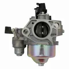 This carburetor assembly mixes air and fuel for combustion in Honda GX390QAE2 engines. It is used in outdoor power equipment such as generators, pressure washers, and construction machinery.