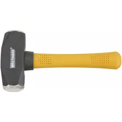 Octagonal steel drilling hammer with a 4 lb head weight and 2 in diameter striking face. Overall length of 10 in. Used for striking steel drilling tools such as star drills and chisels in masonry and concrete work.