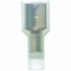Fully insulated quick disconnect female socket with blue nylon full coverage insulation. Accepts 16 AWG to 14 AWG wire. Used for making secure, removable electrical connections in control panels, appliances, and wiring systems.
