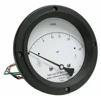 MIDWEST INSTRUMENT Differential Pressure Gauge & Switch: Back, 1/4 in NPT Female, 120, 4 1/2 in Dial (MPN 120SC-00-O-AA-25P)