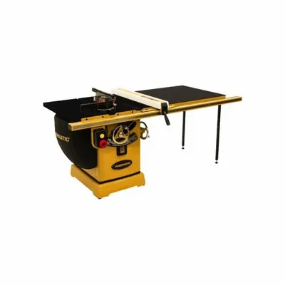 POWERMATIC Table Saw: 230 V AC Volt, 4.8 A Current, 10 in Blade Dia. - Standard Cabinet Table Saws