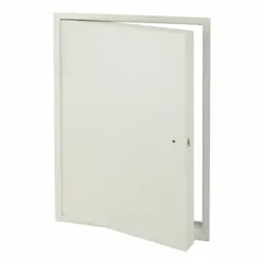 This steel locking access door is designed for wall mounting, providing secure entry to mechanical, electrical, or plumbing systems. It features a 14-gauge door, piano hinge, and exposed flange. The powder-coated finish suits commercial and industrial environments where frequent maintenance access is required.