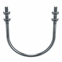 This steel U-bolt features a zinc-plated finish for corrosion resistance. Designed for pipe size 10 in with a 13 13/16 in inside height and 3/4"-10 thread. Commonly used to secure pipes, conduits, or cables to structural supports in industrial plumbing, HVAC, and mechanical systems.
