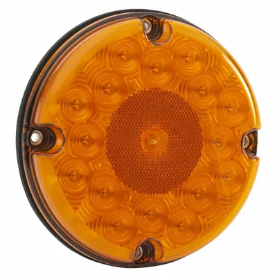 GROTE 55983 LED Turn Signal Light, Amber, Round, 7 in, Screw Mount - Turn Signal Lights
