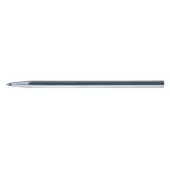 Single-end scriber with a steel body and a nonmagnetic, permanent, non-threaded carbide tip. Overall length of 5 11/16 inches. Used for marking precise lines on metal surfaces in layout and machining applications.