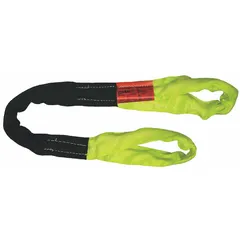 Polyester round sling with polyester sleeve and nylon cover, 12 ft length. Designed for lifting and rigging applications where abrasion resistance is required. Suitable for general material handling and positioning of heavy loads.
