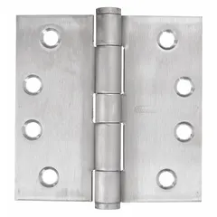 Full mortise-mount butt hinge with a 2 in leaf width, constructed from stainless steel. Features a plain bearing type and a removable pin for door removal. Used for mounting doors in commercial and industrial settings.
