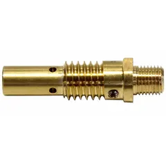 Threaded gas diffuser for Tweco MIG guns, compatible with Classic No. 1, Mini-MIG 160, and Spray Master 250 models. Designed for Contact Tip Series 11. Sold in a 10-pack. Distributes shielding gas evenly around the weld area in MIG welding applications.