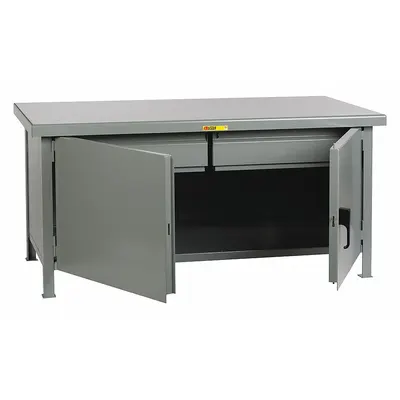 LITTLE GIANT Cabinet Bench with Drawers, 72 x 36 in, Gray, 10,000 lb Capacity - Cabinet Benches with Drawers