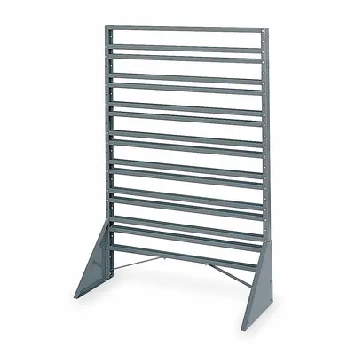 AKRO-MILS Stationary Bin Rail Rack, Steel, 14x36x54 in, 1 Usable Side - Stationary Bin Rail Racks Without Bins