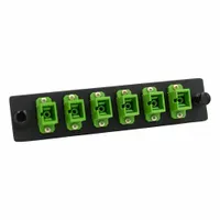 FIBERTRONICS Fiber Optic Adapter Plate: Single Mode, OS2, 6 Fiber Ports, SC, APC, Simplex, Green (MPN LGX-SCSX-6G)