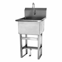 SANI-LAV Wash Station: 45 1/2 in Overall Ht, 24 in Bowl Lg, 12 in Bowl Dp, 0.5 gpm Flow Rate, 14 ga (MPN U24241-0.5)
