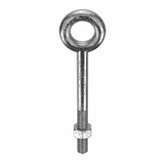 This eye bolt is made from 316 stainless steel with a plain finish and a 5/16"-18 thread size. It includes a nut and is designed without a shoulder for use in confined spaces. Typical applications include lifting, rigging, and pulling where a threaded anchor point is required.