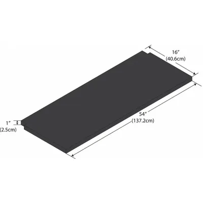 INSTOCK Notched Shelf: 16 in Overall Lg, 4 1/2 ft Overall Wd, 1 in Overall Ht, Phenolic - Lab Shelves & Components