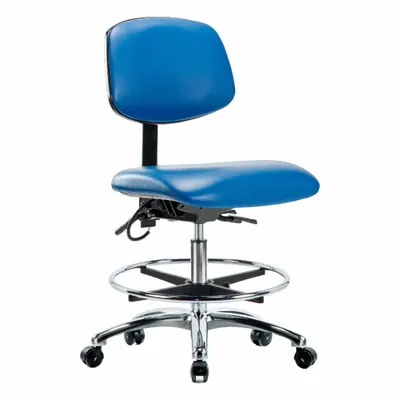OEM Task Chair: Vinyl, Armless, Ht Range 21 1/2 in to 29 in, 18 1/2 in Seat Wd - Vinyl ESD Chairs