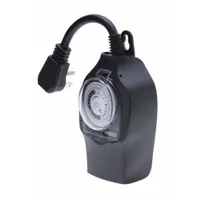 TORK Plug-In Timer: Digital, Outdoor, Not Astronomic, 24 hr Setting, 5-15R, 125V AC (MPN 602B)