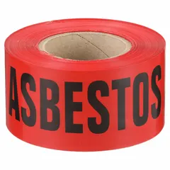 APPROVED VENDOR Danger Asbestos Removal Barrier Tape, 3 in x 500 ft, Polypropylene, Black on Yellow