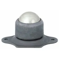 This flange mount ball transfer features a 1 in diameter ball with a load capacity of 135 lb and a projection of 1/4 in. Designed for material handling applications, it enables multidirectional movement of items on conveyor transfer stations, workstations, and packaging lines.