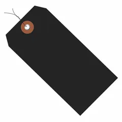 Plastic shipping tag measuring 4-3/4 inches high by 2-3/8 inches wide, supplied in a pack of 100. Each tag includes a wire for attachment, suitable for labeling and identification in industrial shipping and logistics applications.