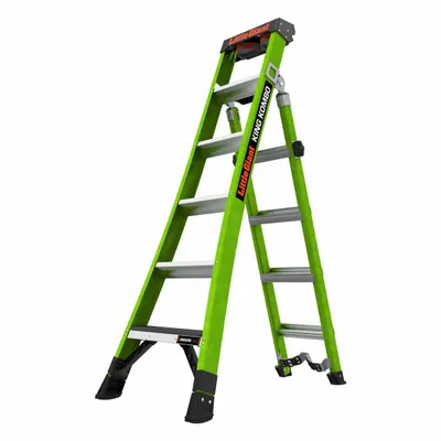 LITTLE GIANT Combination Ladder: 3 Configurations, Fiberglass, 375 lb Load Capacity - Leaning & Extending Multifunction Ladders