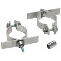 Sign Mounting Brackets Kit: 2 3/8 in Round, Clamp-On, Aluminum, Unfinished, Silver (MPN 101799)