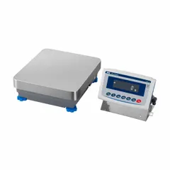 Electric-powered industrial balance with 0.1 g readability and RS-232 connectivity. IP65-rated and washdown-capable, column-mounted design. Weighing units in tol. Not NTEP rated. Suitable for industrial weighing tasks requiring washdown and data output.