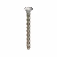 Carriage Bolt: Square Neck, 1/4"-20 Thread Size, 2 1/2 in lg, Stainless Steel, 316, Plain, 5 PK (MPN ZBOLT-4979)