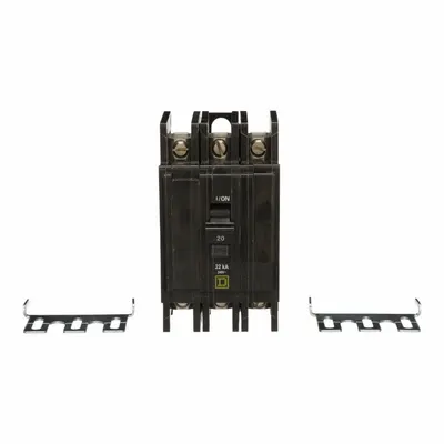 SQUARE D Miniature Circuit Breaker: 20 A, 120/240V AC, Three Phase, 22kA at 240V AC - QOU Series, Unit-Mount Square D Miniature Circuit Breakers
