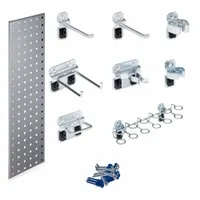 TRITON PRODUCTS Pegboard Strip Kit: Square, 3/8 in Peg Hole Size, 9 in x 32 in x 9/16 in, Steel (MPN LBS31T-SLV)