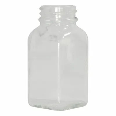 QORPAK Mixing/Storage/Sampling Bottle: 90 mL, 33-400, No Closure, No Closure, Colorless - Rectangular Glass Lab Bottles