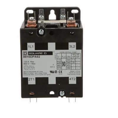 SQUARE D Definite Purpose Magnetic Contactor: 2 Poles, 120V AC, 90 A - Non-Reversing Definite Purpose Contactors