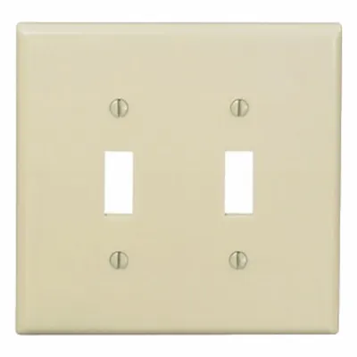 LEVITON Wall Plate: Toggle, 2 Gang, Ivory - General Purpose Wall Plates