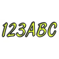Letter and Number Label Set: Gen Identification/USCG, 3 in Character Ht, Proprietary, Black/Yellow (MPN GYEBKG400)
