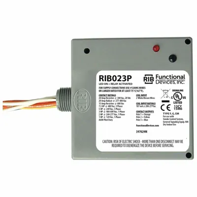 RIB RIB023P General Purpose Power Relay, 20 A, 3PST-NO, 0.50 in NPT - General Purpose Power Relays