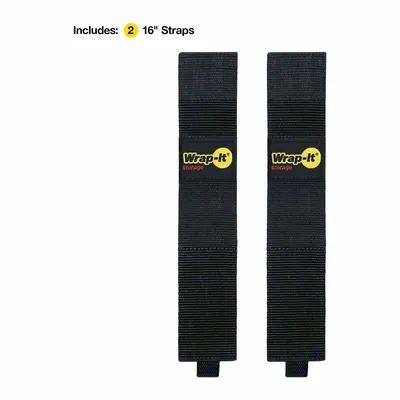 WRAP-IT STORAGE Hook-and-Loop Cable Strap,Polypropylene (MPN 102-TWIN-16BL) - Pre-Cut Hook-and-Loop Cable Tie Strips