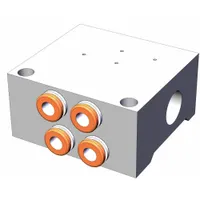 Valve Manifold: 2 Ports, Side Port, 0.12 Coefficient of Volume (Cv), Aluminum, Exhaust Port Included (MPN SS5YJ3-41-02-N3T)