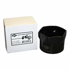 This SAE lock nut socket features a 6-point, standard profile with a 4 3/8 in socket size and 3/4 in drive. It is designed for heavy-duty fastening applications, such as removing or installing large lock nuts on trucks, machinery, and equipment. The socket has a powder-coated finish and is not tether capable.