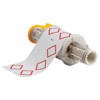 Pre-Cut Label Stock Roll: No Legend, Red GHS/CLP 4A Diamonds, 4 3/32 in x 6 3/32 in, Vinyl, White (MPN 130770)