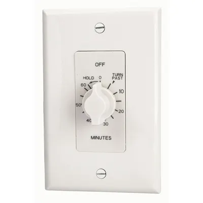 TORK Spring-Wound Timer: 1 hr Max, SPDT, 125V AC, No Wall Plate Included - Spring-Wound Mechanical Timers without Wall Plates