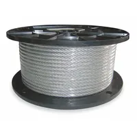 APPROVED VENDOR Wire Rope: Vinyl, Stainless Steel, 7 x 7, 54 lb Working Load Limit, Silver