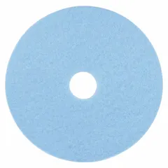 This 19-inch diameter round burnishing pad is made from synthetic fiber (polyester) and rated for a maximum speed of 3,000 RPM. Sold in packs of 5, it is designed for high-speed floor burnishing to restore gloss on commercial floors. Suitable for use in facilities such as retail, hospitality, and healthcare.