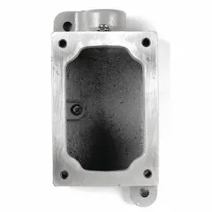 Aluminum dead-end electrical box for hazardous locations, with 3/4 in hub size and overall height of 6 13/16 in. Suitable for enclosing wiring connections in environments where flammable gases or vapors may be present.