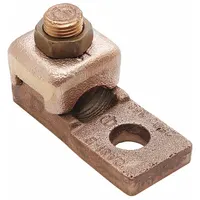 BURNDY Wire Connector: 8 AWG – 4 AWG Wire Sizes, 1/4 in Stud Size, Unplated Copper Lug Body (MPN QA4CB)