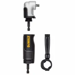 This square drive modular right angle attachment converts an impact driver for fastening in tight, confined spaces. With an overall length of 9 5/16 inches, it provides access at a 90-degree angle where a standard drill cannot fit. Suitable for construction, framing, and electrical applications.