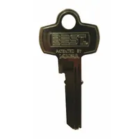 Key Blank: Compatible with BEST Locks, B6 Keyway Type, 0 Pins, Brass, Nickel Plated (MPN 1AK1B617)