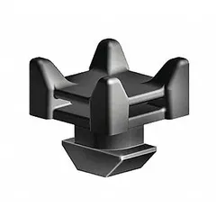 This cable routing block is made of polyamide and features a slide-in mounting type with rotate adjustability. It is designed for use with Fath 45 Series structural framing systems to organize and route cables in industrial control panels and automation systems. The metric dimensions are 11 mm x 22 mm x 22 mm. Fasteners are not included.