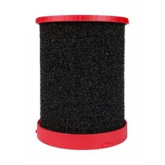 Foam filter for wet and dry pickup in Milwaukee shop vacuums. Compatible with models 0910-20, 0911-20, 0920-20, 0920-22HD, 0921-20, 0930-22HD, and 0931-20. Used for collecting both wet and dry debris in workshop or job site cleanup.