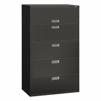 HON Lateral File Cabinet with Drawer: Charcoal, 5 Drawers, 64 1/4 in Overall Ht, 18 in Overall Dp (MPN H695.L.S)