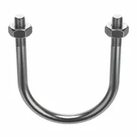 Standard U-Bolt: 1/2"-13 Thread Size, For Pipe Size 5 in, 7 1/4 in Inside Ht, Stainless Steel, Plain (MPN U17567.050.0500)